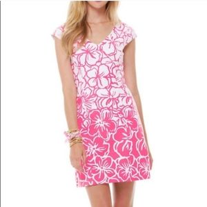 Lilly Pulitzer Desiree Cap Sleeve Sheath Dress Pink Strike A Posie Size Medium